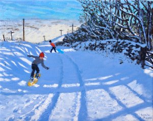 Lo Snowboarder, Dove Head, Derbyshire, 2021 da Andrew Macara