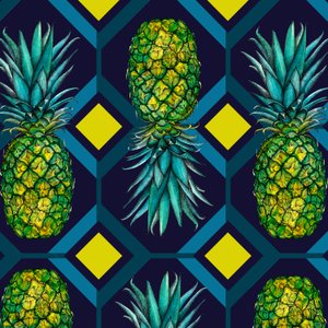 Piastrella geometrica con ananas, 2018 da Andrew Watson