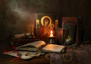 Madonna e la luce delle candele da Andrey Morozov
