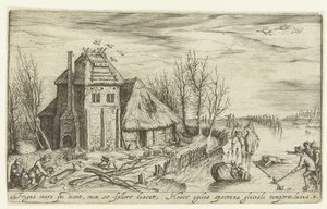 Paesaggio invernale con pattinatori da Andries Jacobsz. Stock