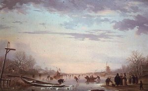 Scena di pattinaggio invernale