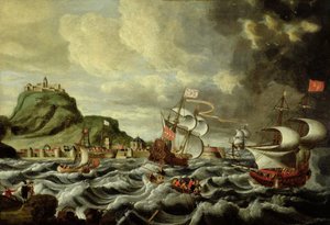 Scena di un porto, forse Genova da Andries van Eertvelt
