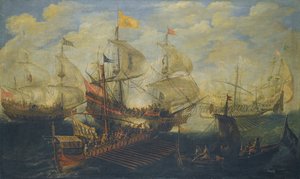 Battaglia navale tra turchi e cristiani da Andries van Eertvelt