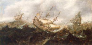 Navi in mare tempestoso da Andries van Eertvelt