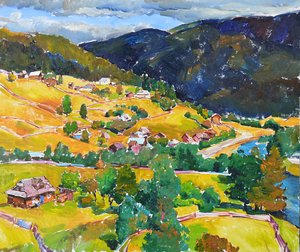 Colorato villaggio di montagna da Andrii Kutsachenko