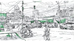Disegno del traffico urbano