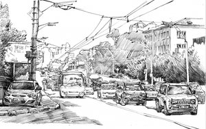 Schizzo del traffico urbano da Andrii Kutsachenko