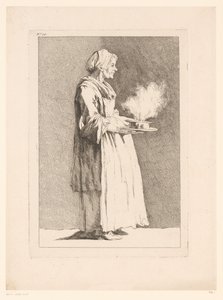 Caricatura di una donna con pasto da Ange Laurent de, marquis de Rémoville Lalive
