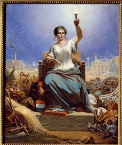 La Francia illumina il mondo. Allegoria. Dipinto di Janet Lange (1815-1872) da Ange Louis Janet