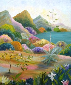 Un paesaggio desertico dai colori vivaci