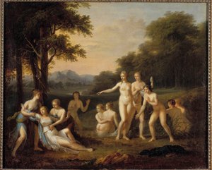 Diana scopre la gravidanza di Callisto Dipinto di Angelica Kauffman (1740-1807) XVIII secolo Dim. 0,46 x 0,56 m Tours, Museo delle Belle Arti