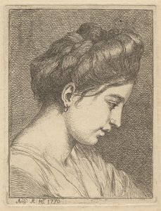 Testa di giovane donna di profilo da Angelica Kauffmann