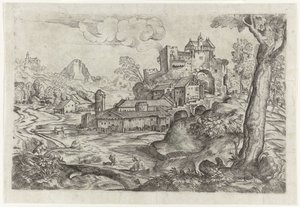 Paesaggio con fiume e castello