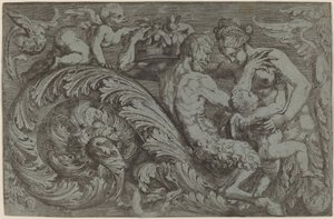 Pannello decorativo con figure mitologiche