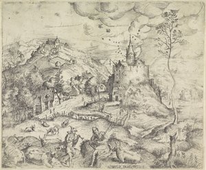Paesaggio con Mercurio che ruba il gregge di Apollo da Angelo Falconetto