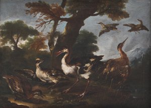 Paesaggio con uccelli da Angelo Maria Crivelli