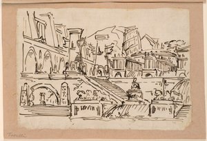 Scenografia, gruppo di edifici antichi da Angelo Toselli