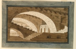 Scenografia, interno del seminterrato del palazzo