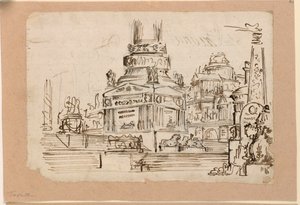Progetto scenografico, piedistallo del monumento