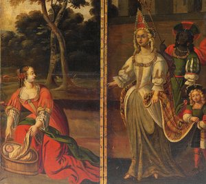 Schermo a quattro ante a doppia faccia, c.1700 da Anglo Flemish School