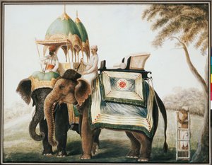 Elefanti con il loro mahout da Anglo Indian School