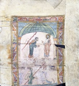 Cristo istruisce Pietro a Cafarnao sul tributo, c.1000 d.C.