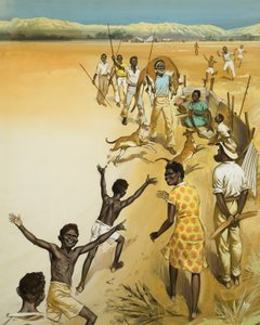Aborigeni (guazzo su carta) da Angus McBride