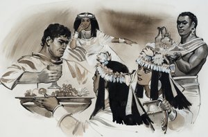 Antonio e Cleopatra (guazzo su carta) da Angus McBride