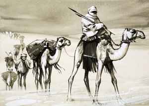 Cammelli che attraversano il deserto da Angus McBride