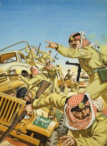 Re Hussein di Giordania (1925-99) (gouache su carta) da Angus McBride