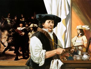 Rembrandt dipinge il suo famoso ritratto delle Guardie Civiche da Angus McBride