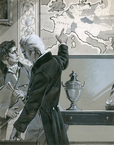 William Pitt indica la mappa della Francia da Angus McBride