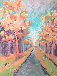 Sentiero autunnale dai colori vivaci