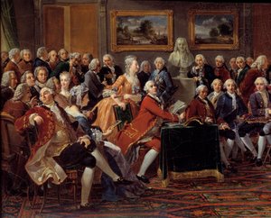 Il salone di Madame Geoffrin da Anicet Charles Lemonnier