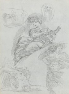 Studi di figure (verso) da Anicet Charles Gabriel Lemonnier