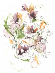 Fiori astratti ad acquerello