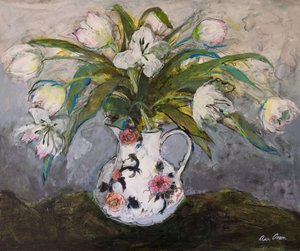 Tulipani Bianchi in una Brocca di Ferro, 2019