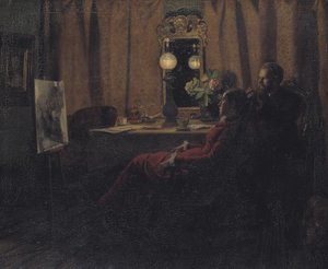 Valutando il lavoro del giorno da Anna Ancher