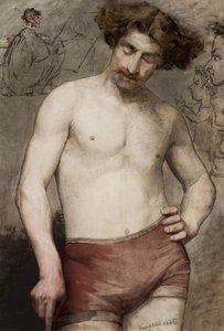 Polacco: Uomo seminudo - Studio di un uomo seminudo