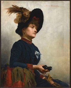 Ritratto di signora con occhiali da vista