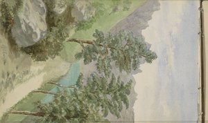 Paesaggio montano con acqua vicino a Glion da Anna Catharina Maria van Eeghen (possibly)