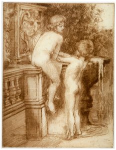 Due ragazzi a una fontana, c. 1864-1930