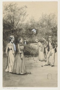 Uomini e donne giocano a croquet