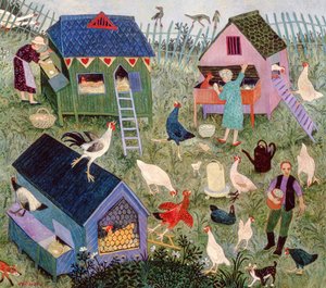 Raccolta di uova, 2003 (acrilico) da Anna Pugh