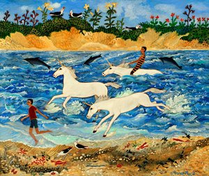 Esercizio di unicorno, 2012 (acrilico) da Anna Pugh