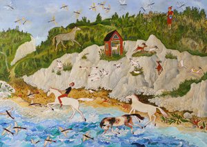 Pesce volante, 2020 (acrilico) da Anna Pugh