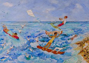 Troppo alto Icaro, 2020 (acrilico) da Anna Pugh