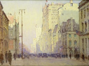5th Ave, at 57th Street, 1918 circa (olio su tela) da Anna Richards Brewster