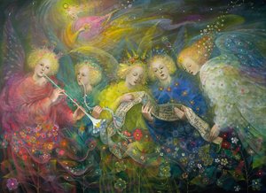 La luce dei mondi celesti, 2019 (olio su lino belga) da Annael Anelia Pavlova