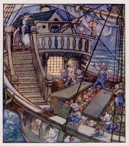 Filastrocca: Ho visto una nave a vela (litografia a colori) da Anne (after) Anderson